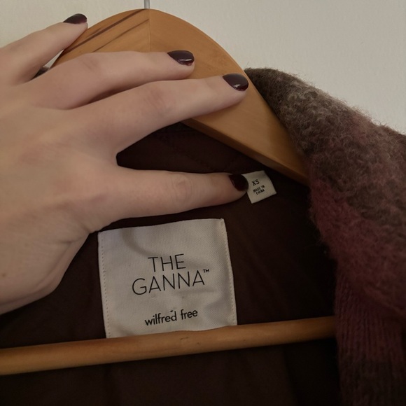 Aritzia Wilfred Free The Ganna Jacket Wool Blend Size XS Brown Pink Cream Plaid - Picture 5 of 8